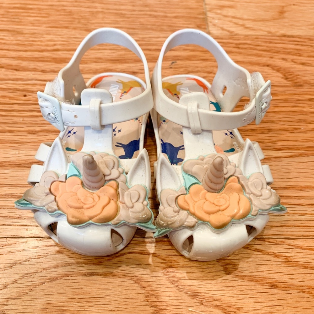 Mini Melissa Unicorn Jelly Sandals Size 5